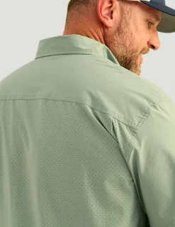 Huk Gear Button Downs-Next Level Short Sleeve Button-Down Fog Green