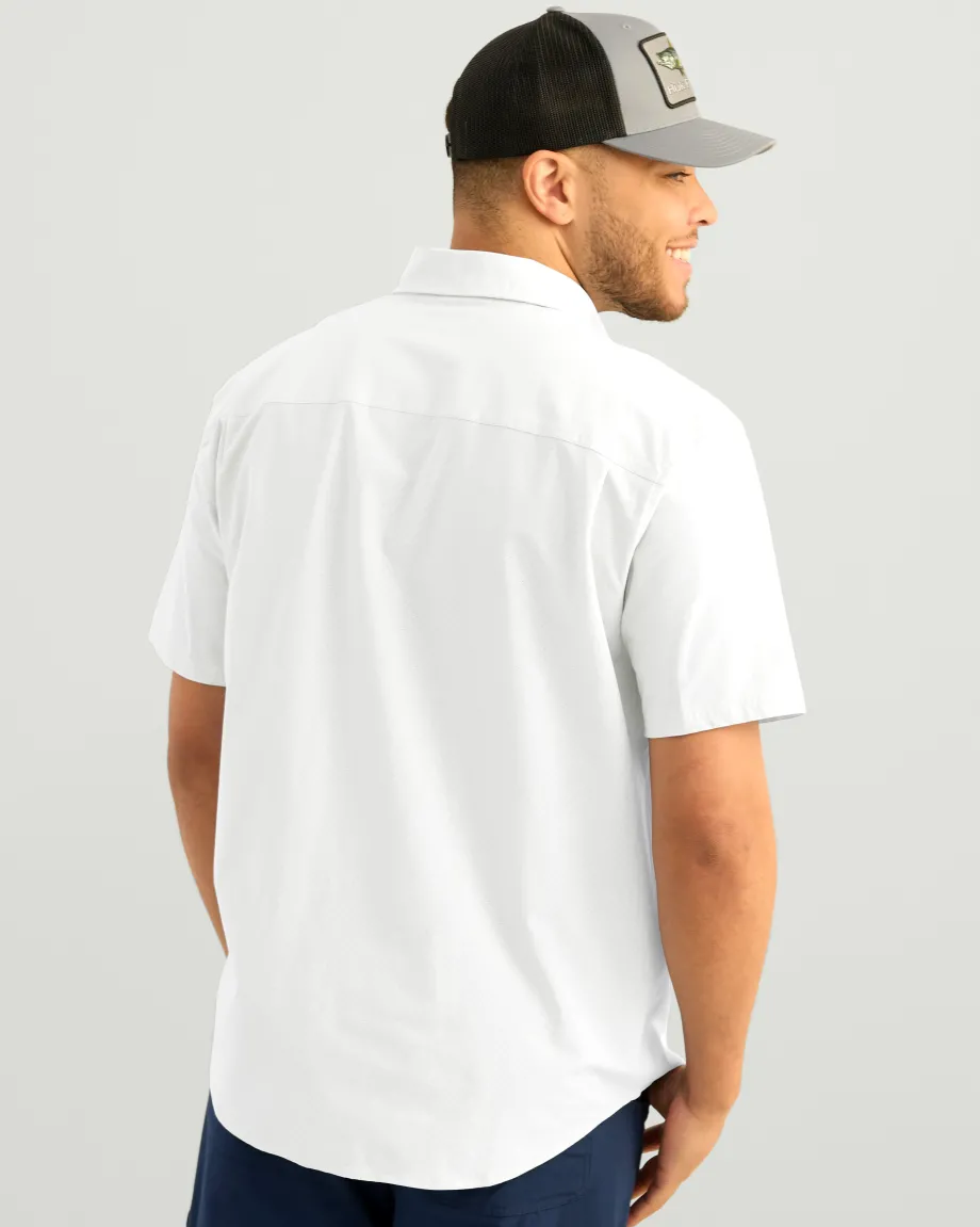 Huk Gear Button Downs-Next Level Short Sleeve Button-Down White