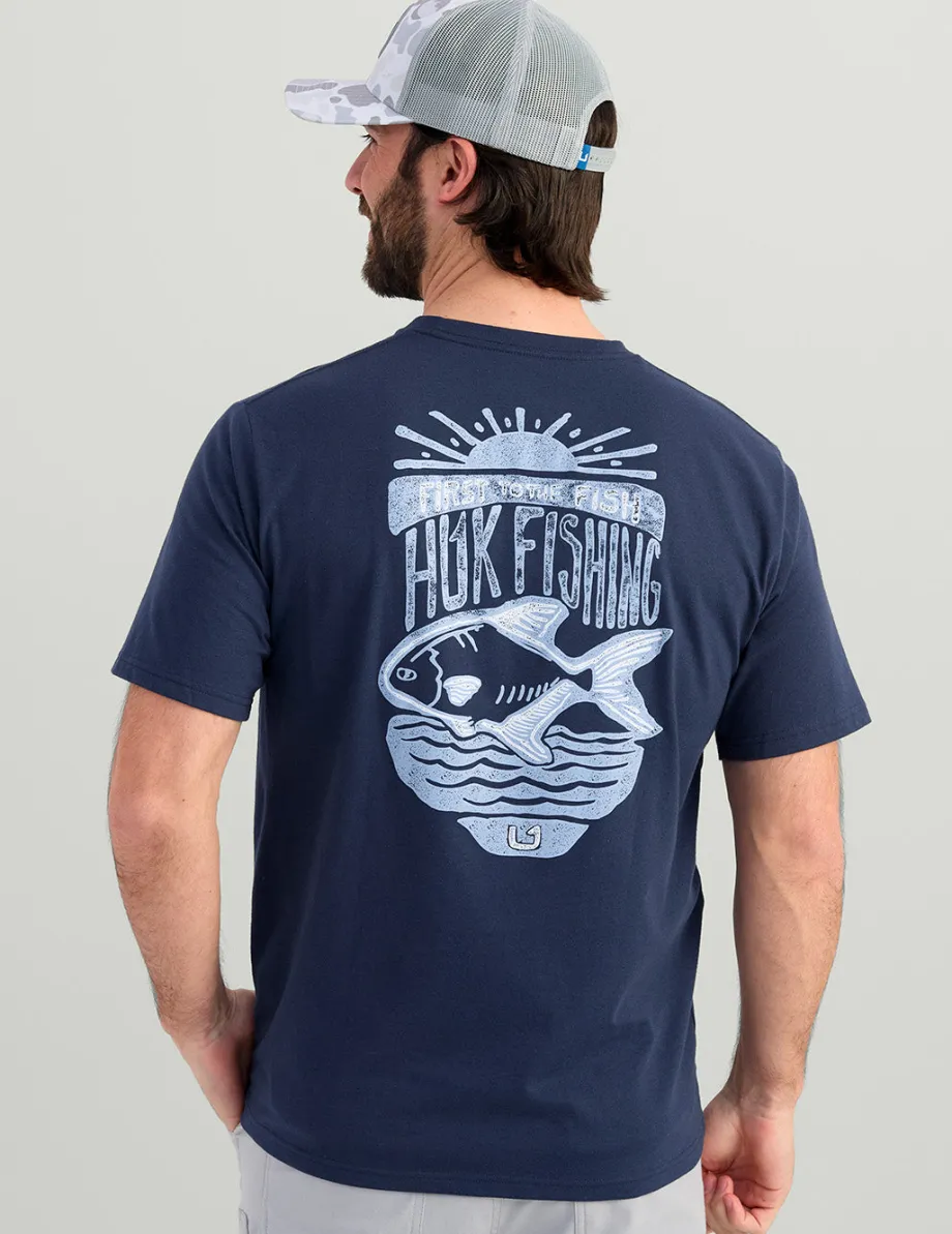 Huk Gear T-Shirts-Permit Sun Pocket Tee Naval Academy