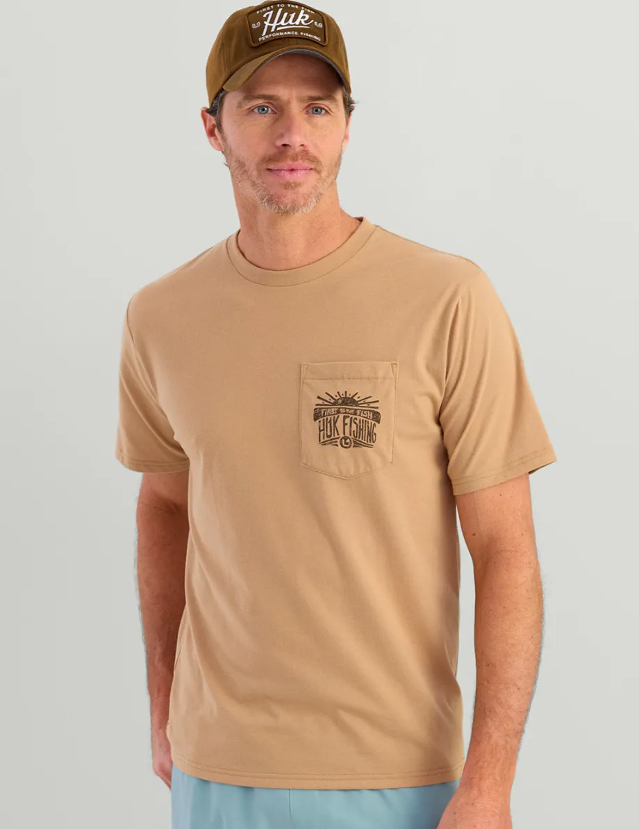 Huk Gear T-Shirts-Permit Sun Pocket Tee Marl
