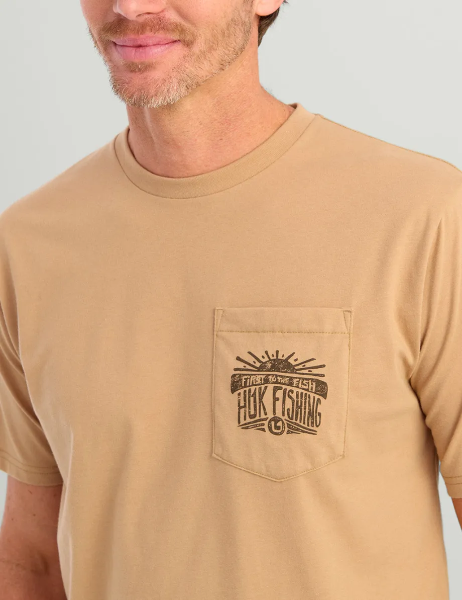 Huk Gear T-Shirts-Permit Sun Pocket Tee Marl