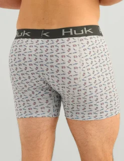 Huk Gear Boxers-Printed Boxer Harbor Mist Raw Bar