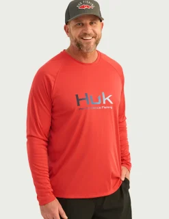 Huk Gear Performance Tops-Pursuit Performance Crew Channel Marker