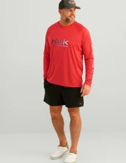 Huk Gear Performance Tops-Pursuit Performance Crew Channel Marker