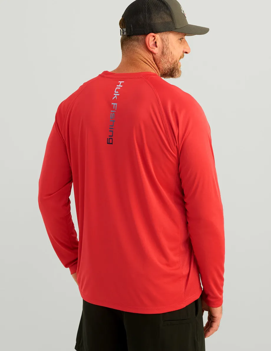 Huk Gear Performance Tops-Pursuit Performance Crew Channel Marker
