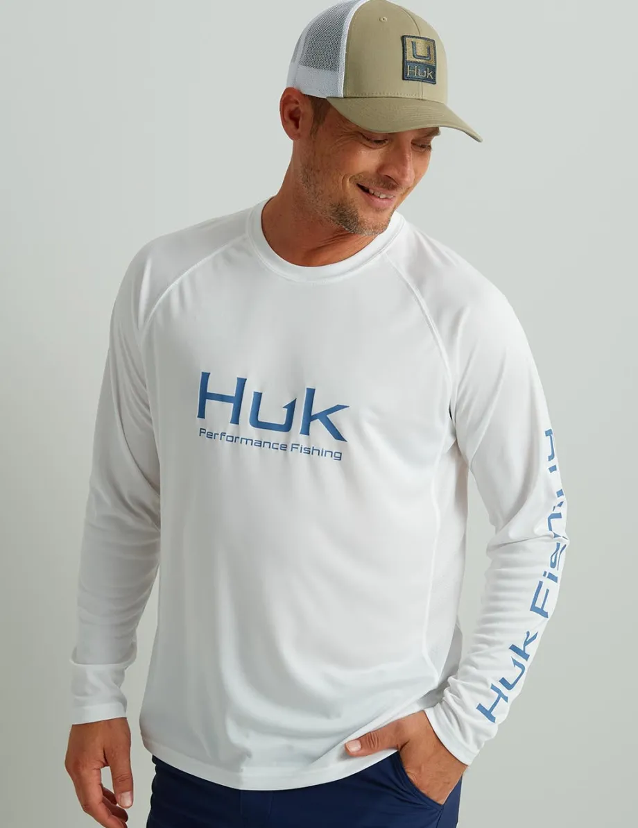 Huk Gear Performance Tops-Pursuit Performance Crew White