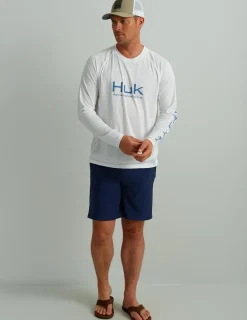 Huk Gear Performance Tops-Pursuit Performance Crew White