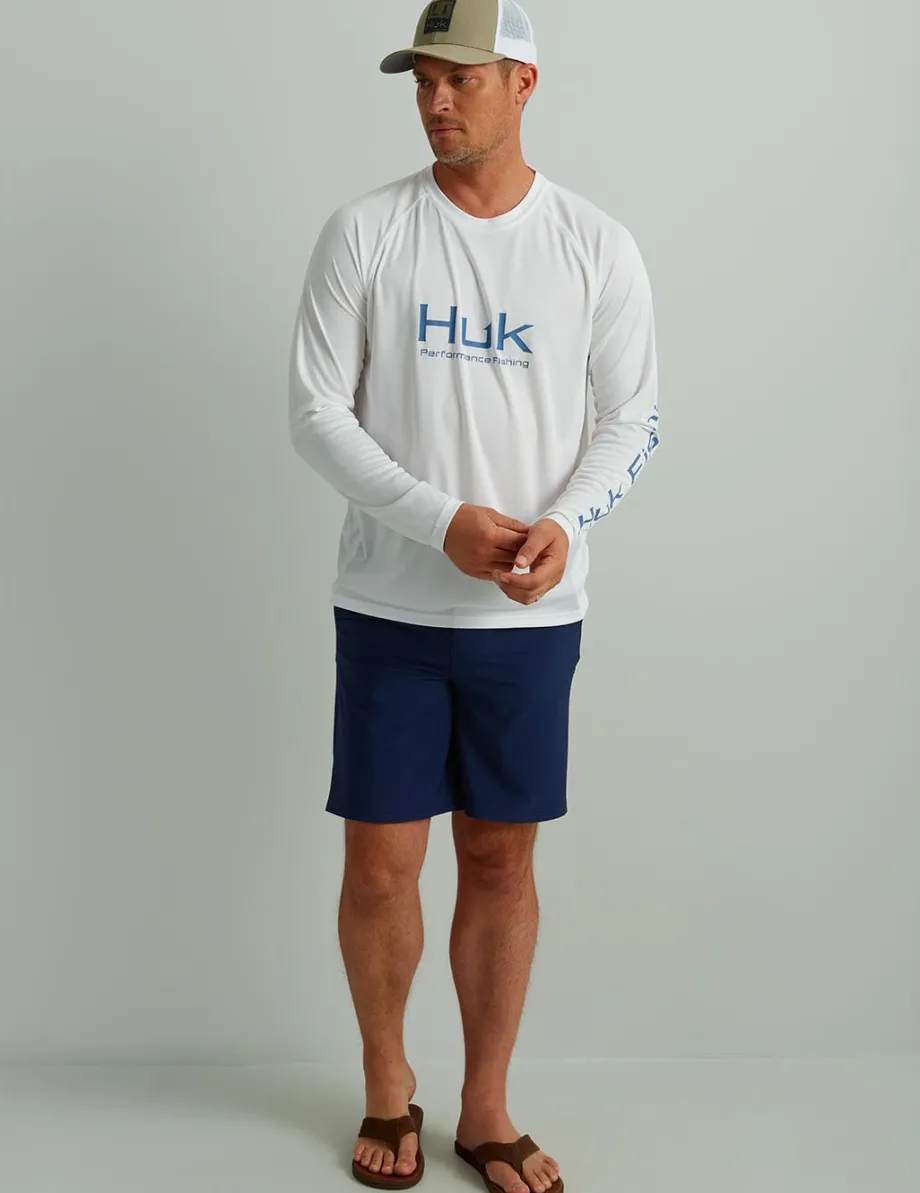Huk Gear Performance Tops-Pursuit Performance Crew White