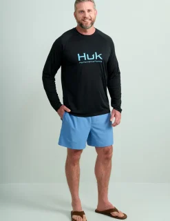 Huk Gear Performance Tops-Pursuit Performance Crew Black