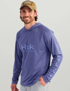 Huk Gear Performance Tops-Pursuit Performance Hoodie Skipper Blue
