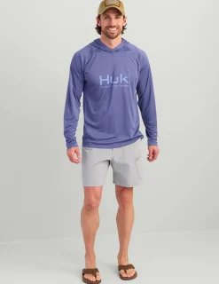Huk Gear Performance Tops-Pursuit Performance Hoodie Skipper Blue