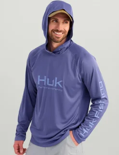 Huk Gear Performance Tops-Pursuit Performance Hoodie Skipper Blue