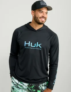 Huk Gear Performance Tops-Pursuit Performance Hoodie Black