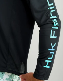 Huk Gear Performance Tops-Pursuit Performance Hoodie Black