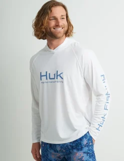 Huk Gear Performance Tops-Pursuit Performance Hoodie White