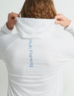 Huk Gear Performance Tops-Pursuit Performance Hoodie White