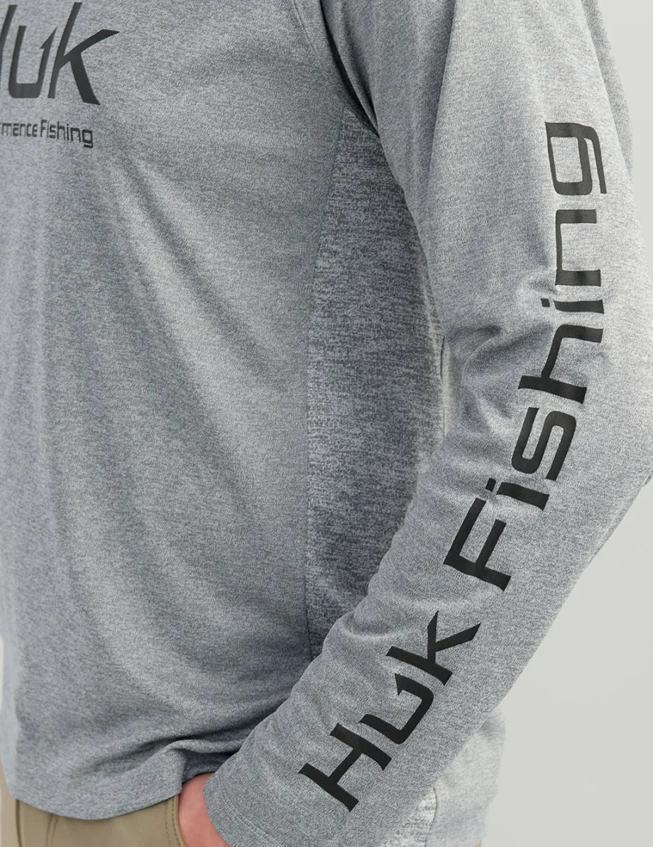 Huk Gear Performance Tops-Pursuit Performance Hoodie Night Owl Heather