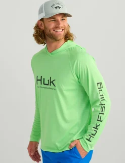 Huk Gear Performance Tops-Pursuit Performance Hoodie Summer Green Heather