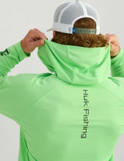 Huk Gear Performance Tops-Pursuit Performance Hoodie Summer Green Heather