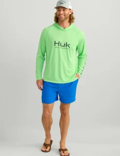 Huk Gear Performance Tops-Pursuit Performance Hoodie Summer Green Heather