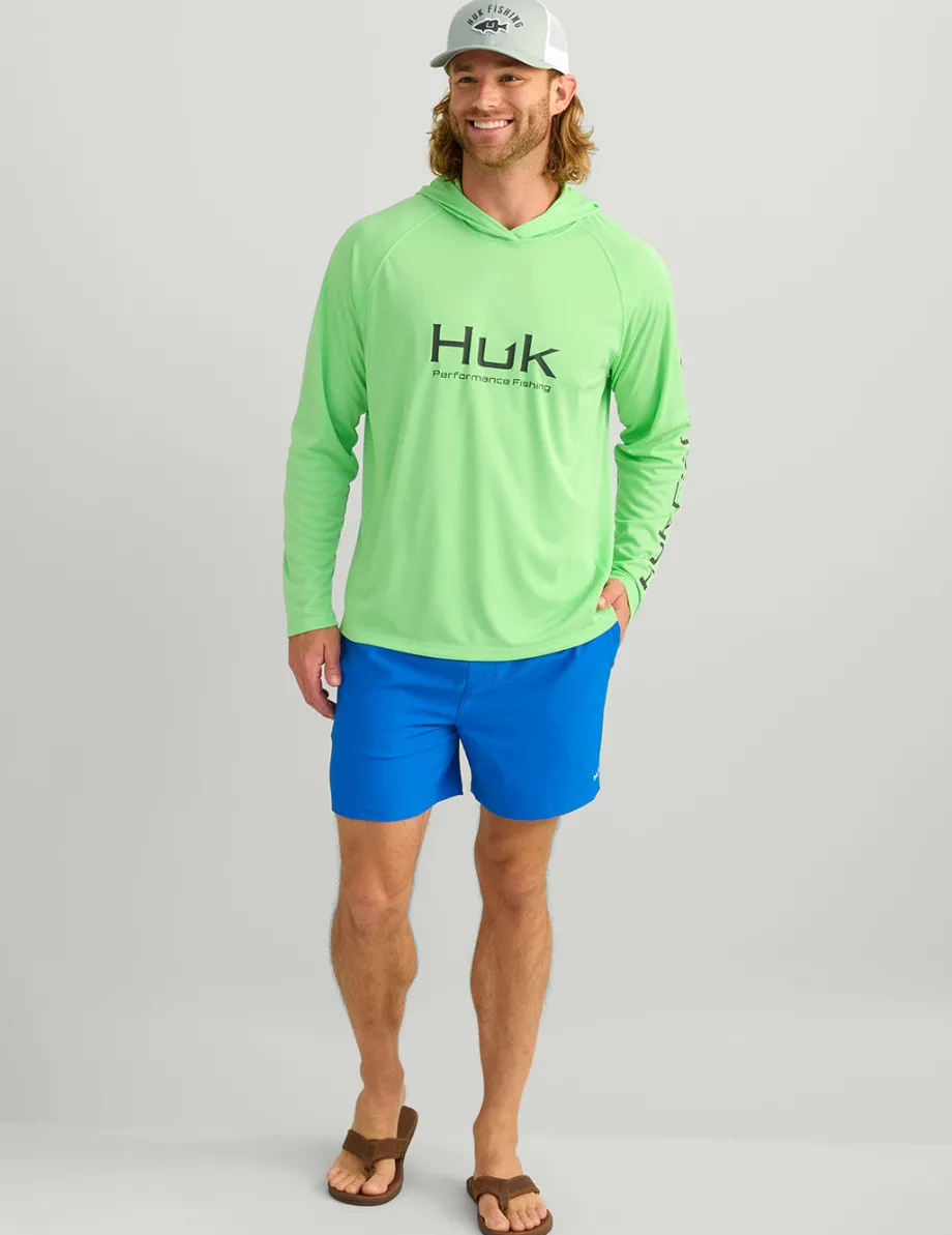 Huk Gear Performance Tops-Pursuit Performance Hoodie Summer Green Heather