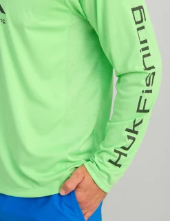 Huk Gear Performance Tops-Pursuit Performance Hoodie Summer Green Heather