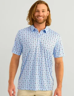 Huk Gear Polos-Pursuit Performance Polo Windsurfer American Fish