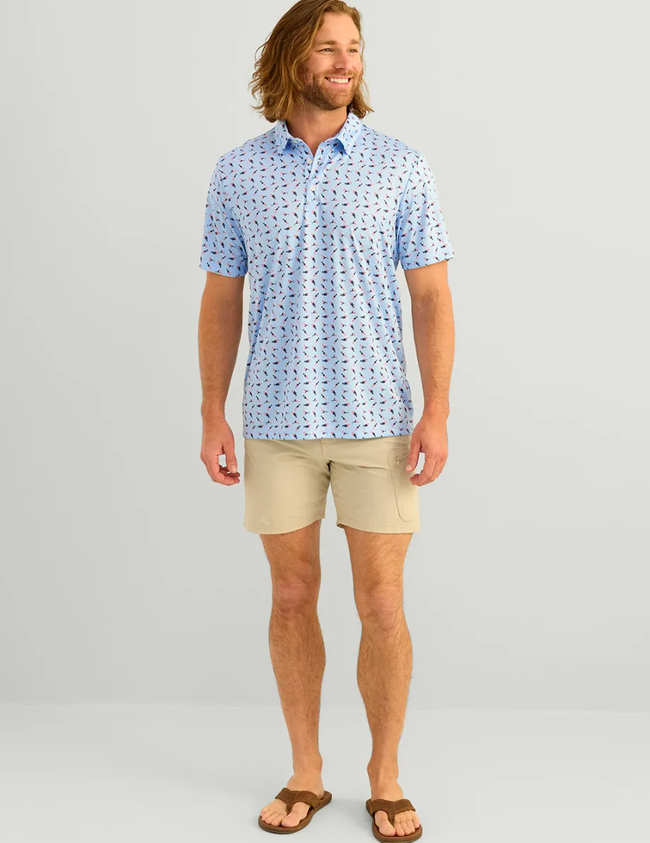 Huk Gear Polos-Pursuit Performance Polo Windsurfer American Fish