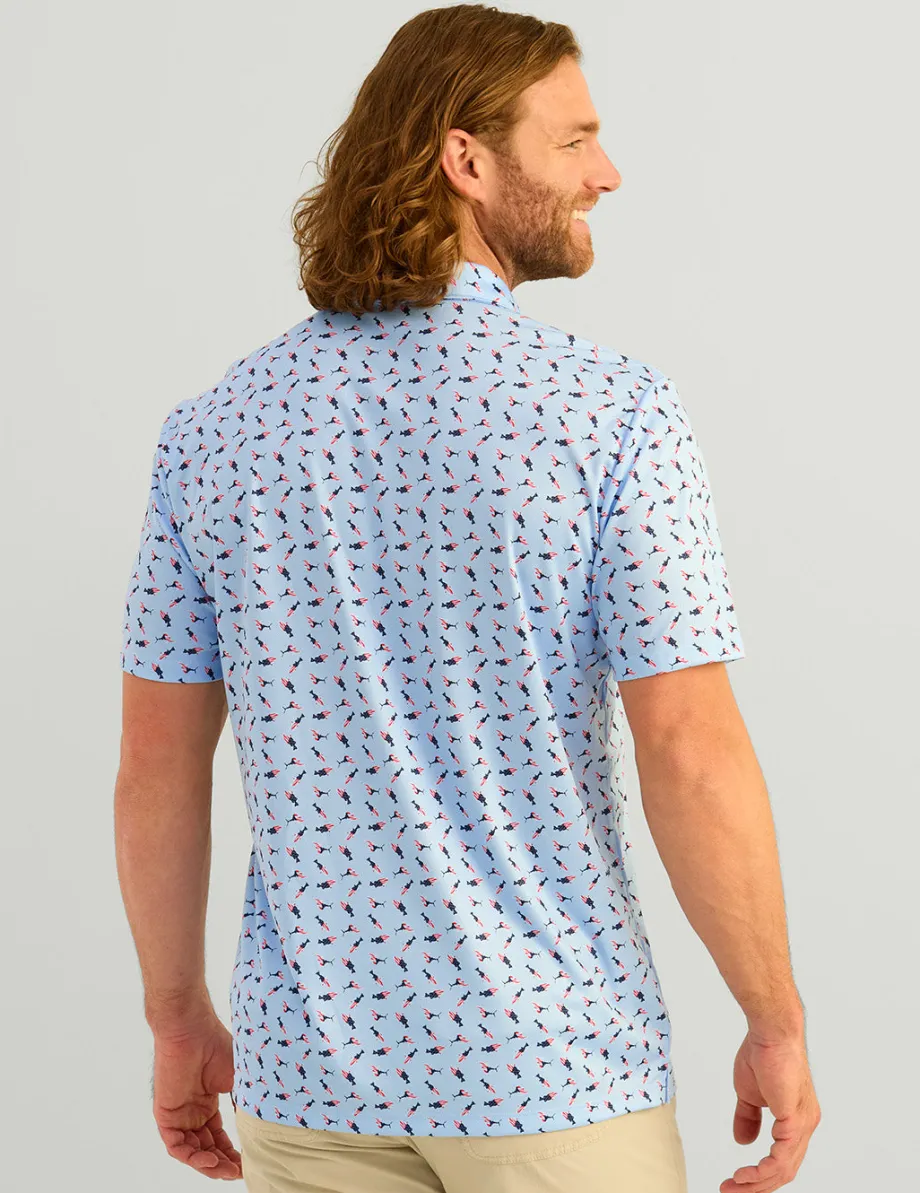 Huk Gear Polos-Pursuit Performance Polo Windsurfer American Fish