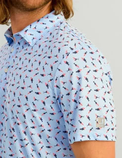 Huk Gear Polos-Pursuit Performance Polo Windsurfer American Fish