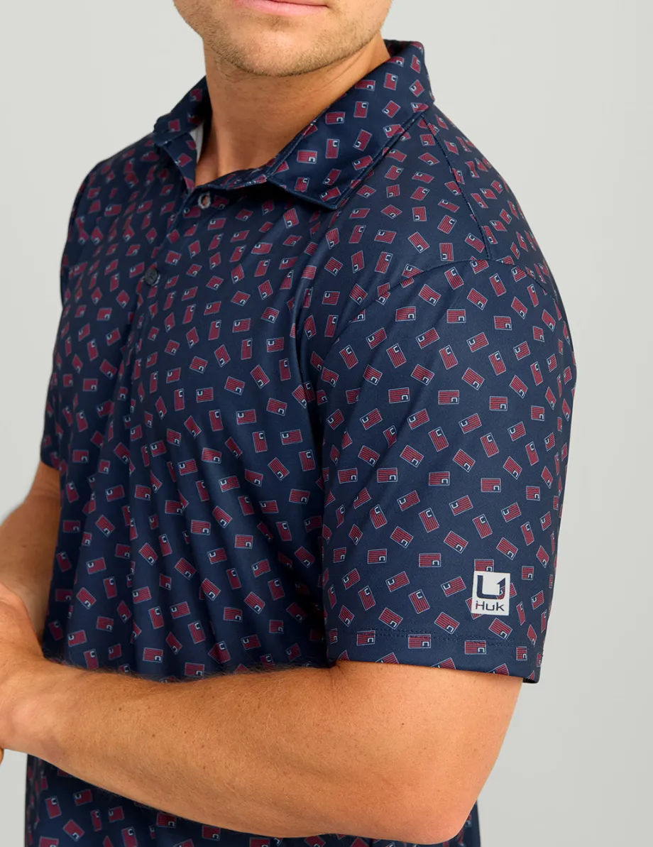 Huk Gear Polos-Pursuit Performance Polo Naval Academy Huk and Bars
