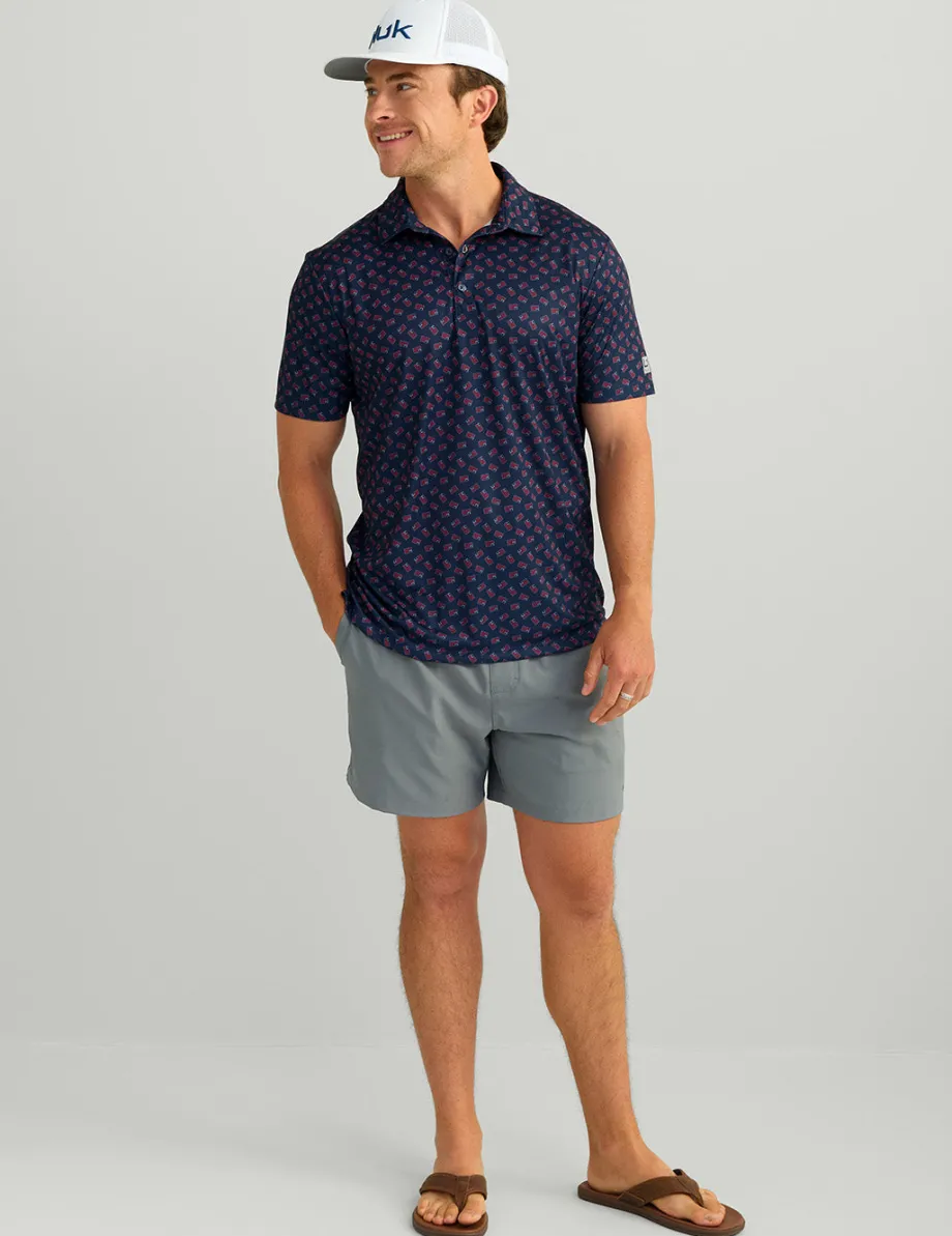 Huk Gear Polos-Pursuit Performance Polo Naval Academy Huk and Bars
