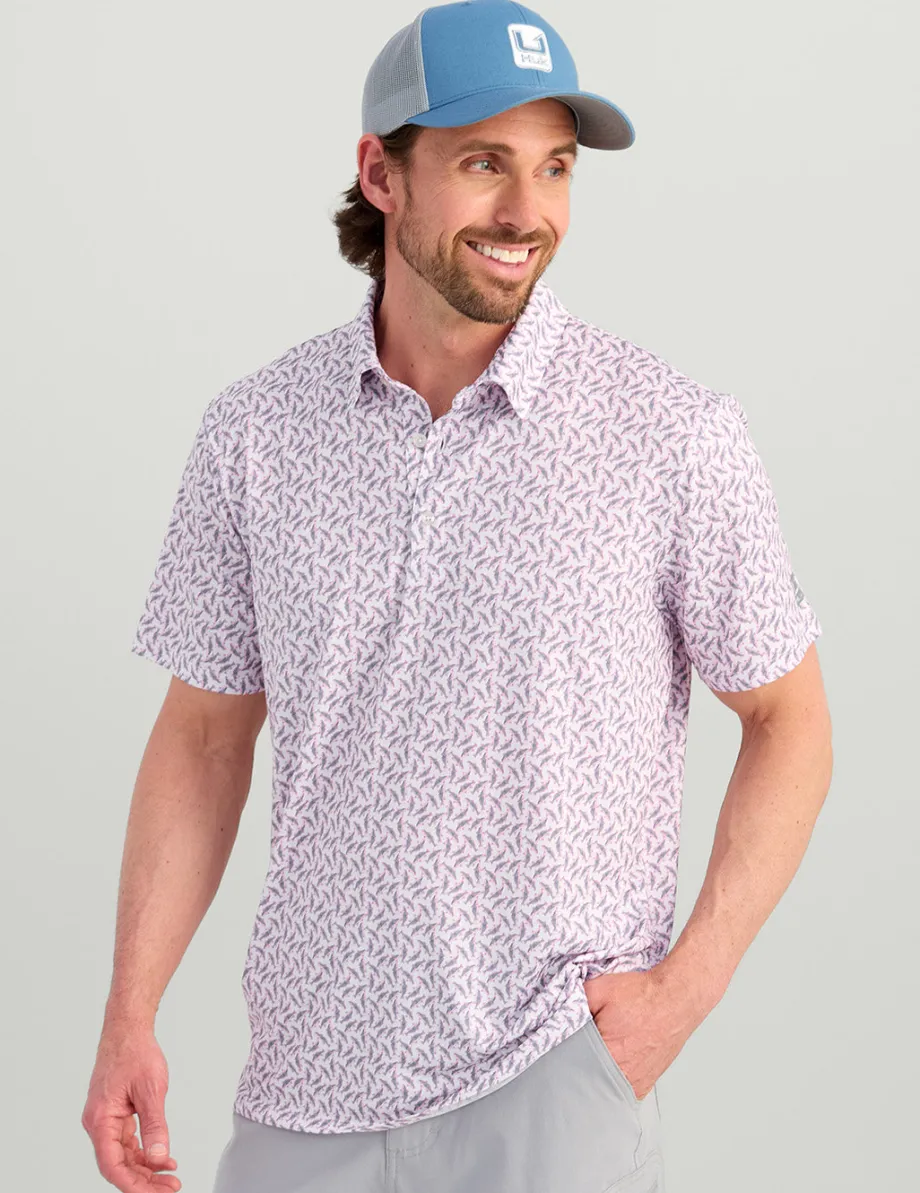 Huk Gear Polos|Performance Tops-Pursuit Performance Polo White Redfish