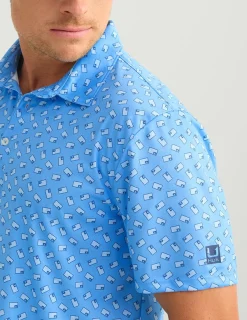 Huk Gear Polos-Pursuit Performance Polo Marolina Blue Huk and Bars