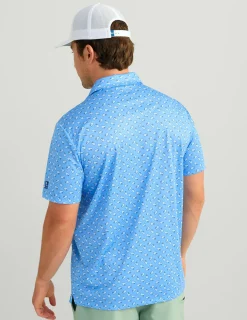 Huk Gear Polos-Pursuit Performance Polo Marolina Blue Huk and Bars