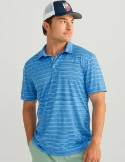 Huk Gear Polos|Performance Tops-Pursuit Performance Polo Marolina Blue Stripe