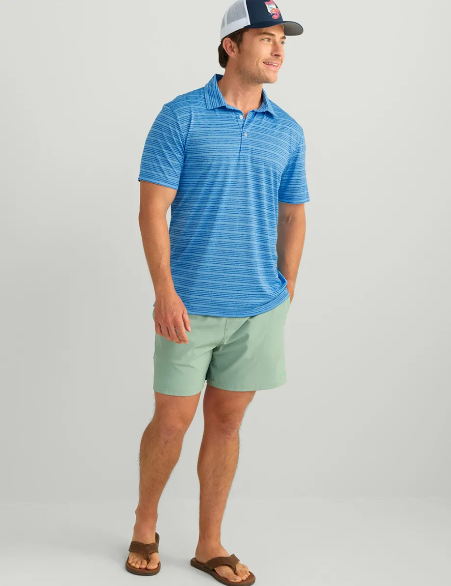 Huk Gear Polos|Performance Tops-Pursuit Performance Polo Marolina Blue Stripe