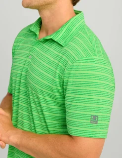 Huk Gear Polos-Pursuit Performance Polo Summer Green Stripe