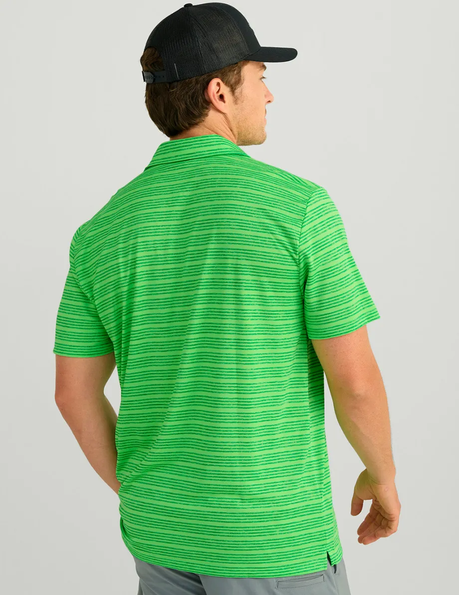 Huk Gear Polos-Pursuit Performance Polo Summer Green Stripe