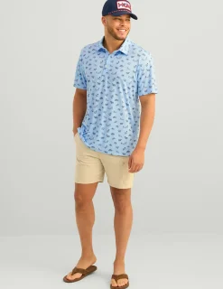 Huk Gear Polos-Pursuit Performance Polo Naval Academy Fish Camp