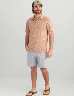 Huk Gear Polos|Performance Tops-Pursuit Performance Polo Marl American Fish