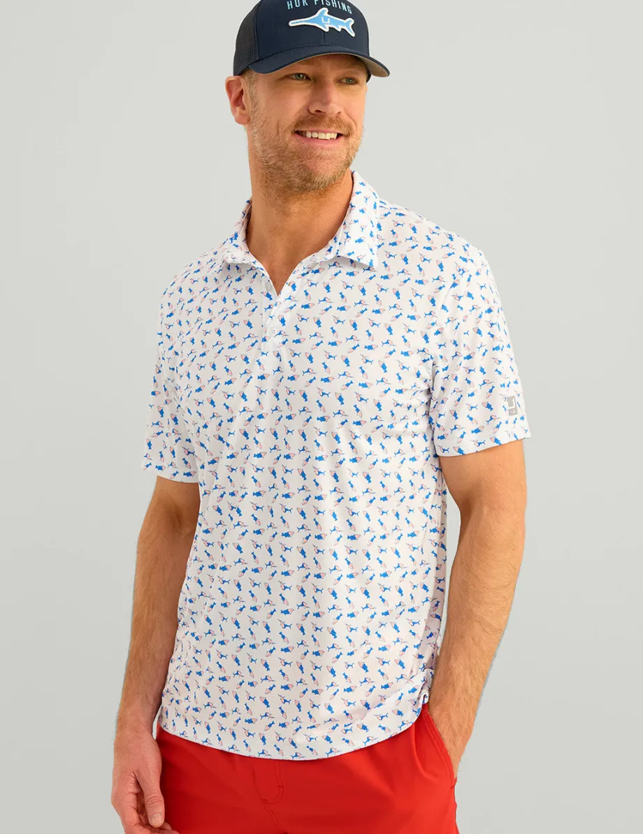 Huk Gear Polos-Pursuit Performance Polo American Fish