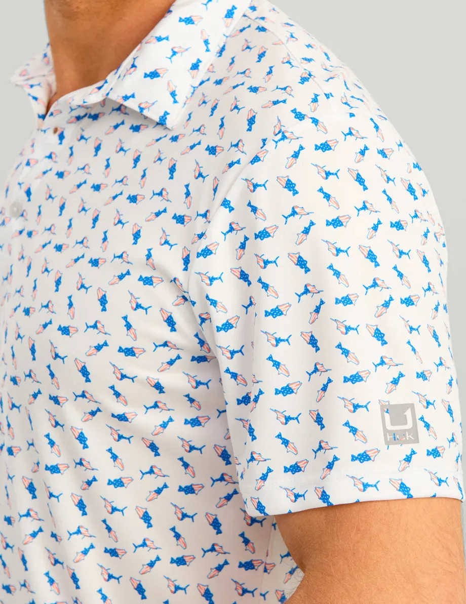 Huk Gear Polos-Pursuit Performance Polo American Fish