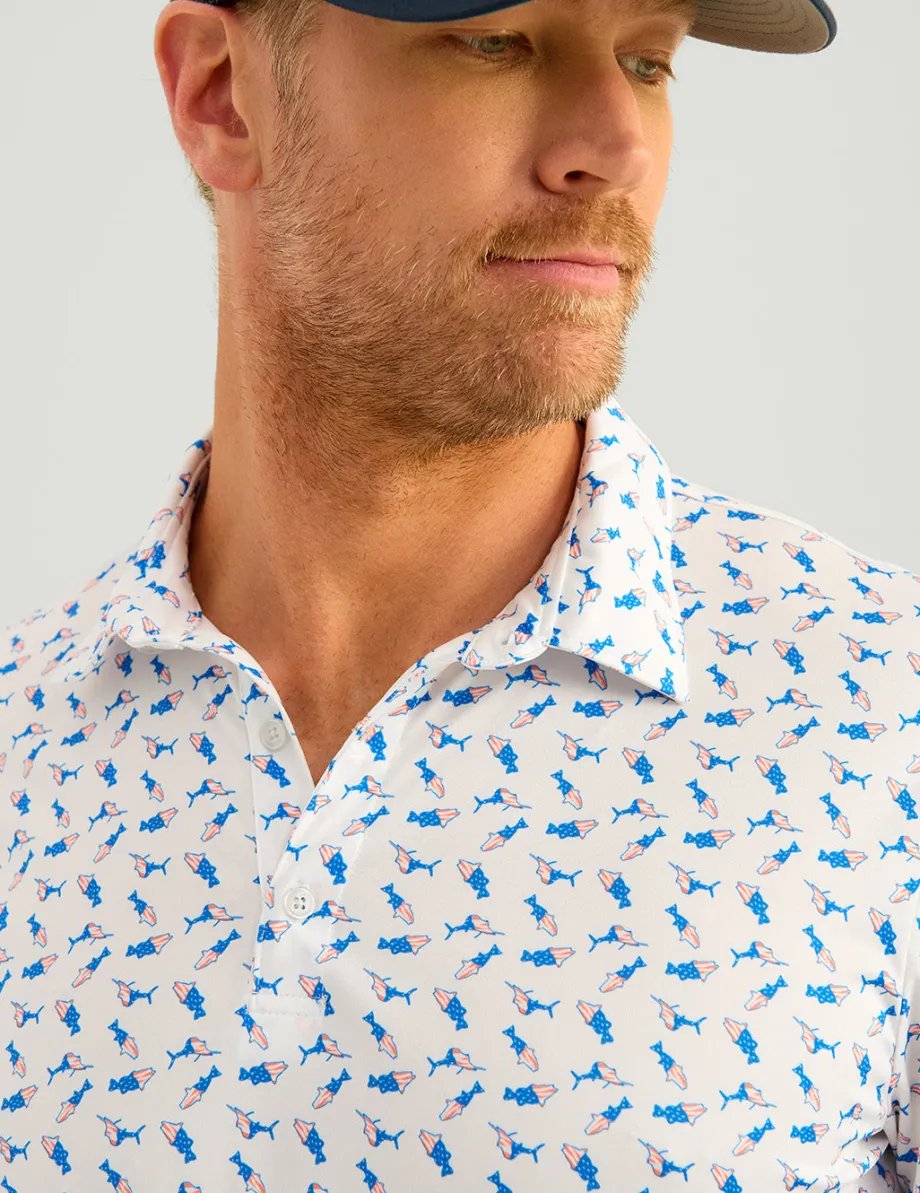 Huk Gear Polos-Pursuit Performance Polo American Fish