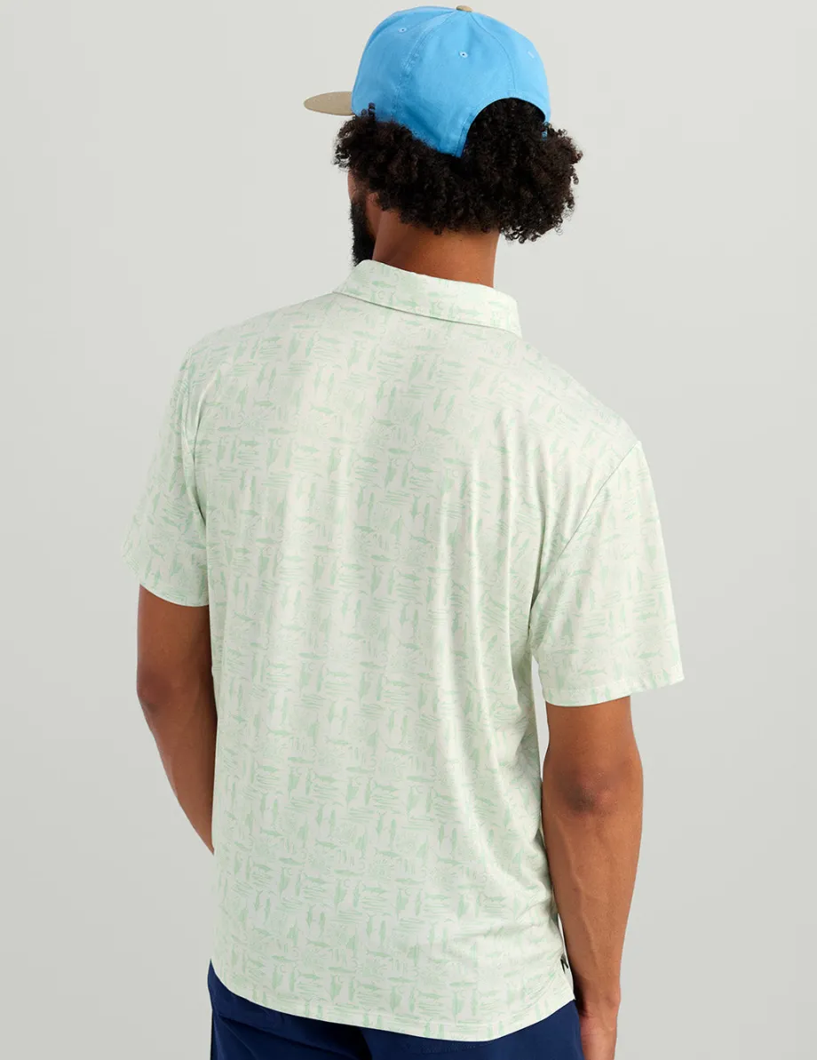 Huk Gear Polos|Performance Tops-Pursuit Performance Polo Egret Batiki