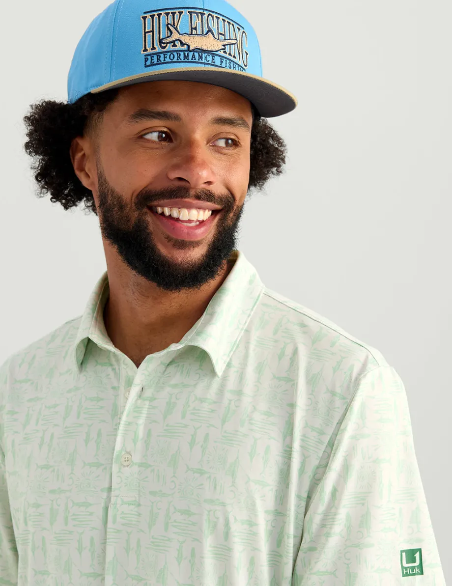 Huk Gear Polos|Performance Tops-Pursuit Performance Polo Egret Batiki