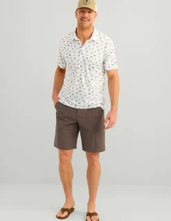 Huk Gear Polos-Pursuit Performance Polo White Fish Camp
