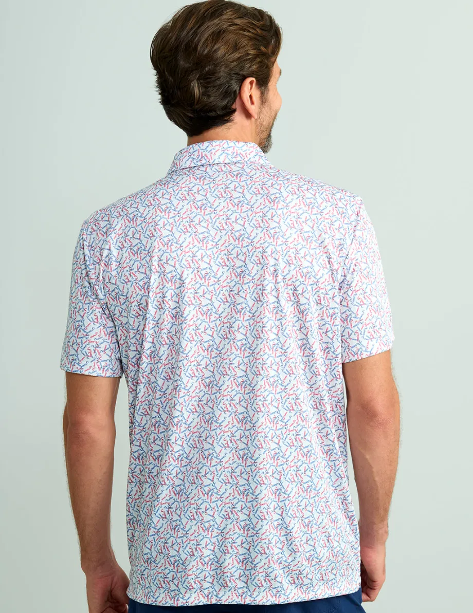 Huk Gear Polos-Pursuit Performance Polo Scarlet Blaze Early Worm
