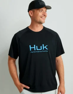 Huk Gear Performance Tops-Pursuit Short Sleeve Performance Crew Black