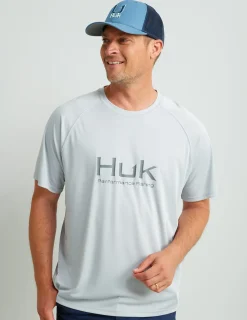 Huk Gear Performance Tops-Pursuit Short Sleeve Performance Crew Harbor Mist